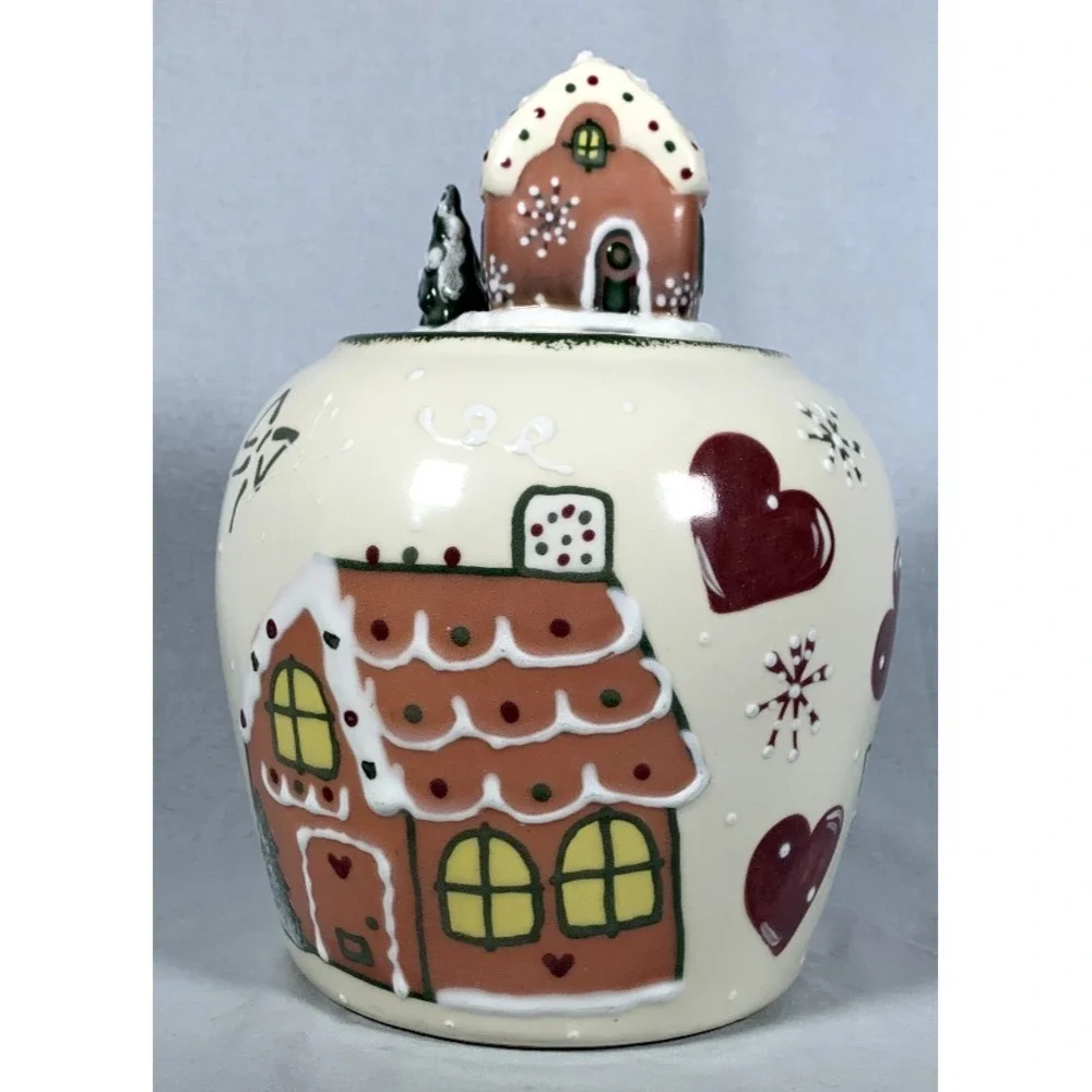 Rare 1999 Signed Frankoma Pottery Hand Painted Gingerbread Cookie Jar